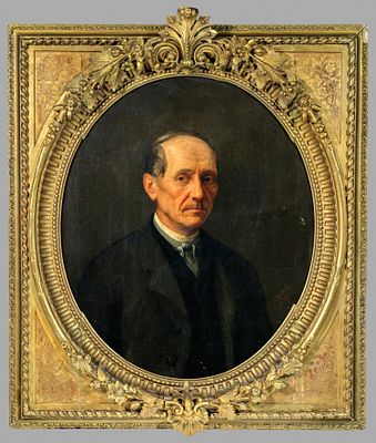 Грибков Сергей Иванович (1822-1893). Мужской портрет. 1874. Холст, масло. 72 х 60,5 см. Справа 