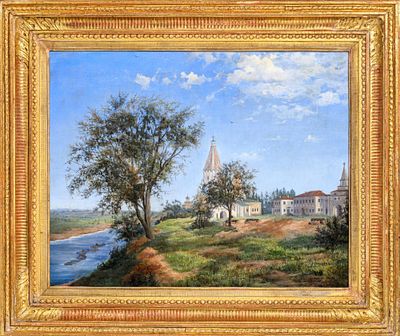 Неизвестный художник. Россия. Коломенское. 1876. Холст, масло. 41 х 51,5 см. Справа внизу: 