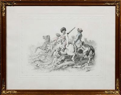 Антон Штрассгшвадтер (Anton Stragschwandter) (1826-1881). (?) Казаки. 1887. Бумага, карандаш 