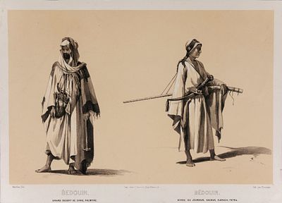 Неизвестный художник. Западная Европа. Бедуины. Конец XIX века. Бумага, литография. 25,6 х 35,8 