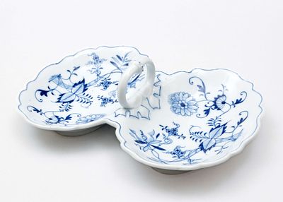 Большая менажница с узором "Синий лук". Германия, Мейсен, Мейсенская керамическая и фарфоровая 