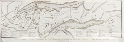 Августино Пеннья (Agostino Penna) (1807-1881). План виллы Адриана Августа. Руины. Вторая 