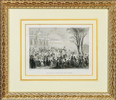 Руарг Эмиль (Rouargue Emile) (1795-1865). Возвращение папы Пия IX в Рим. Около 1848. Бумага 