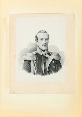 Клюквин Иван Абрамович (1818-1868). Портрет русского офицера. Середина XIX века. Бумага 