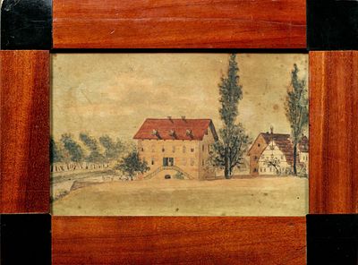 Неизвестный художник. Западная Европа. Летний пейзаж. XIX век. Бумага, акварель. 11,5 х 17 см. 