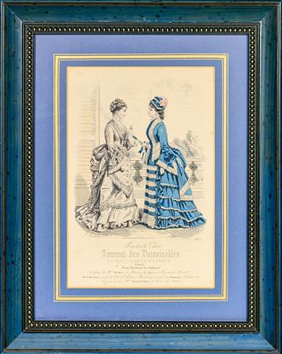 Неизвестный художник. Западная Европа. Дамы в платьях. Иллюстрация для журнала "Дамский 