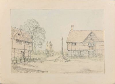 Неизвестный художник. Англия. Деревушка Восточный Хагборн. Конец XIX - начало ХХ века. Бумага 
