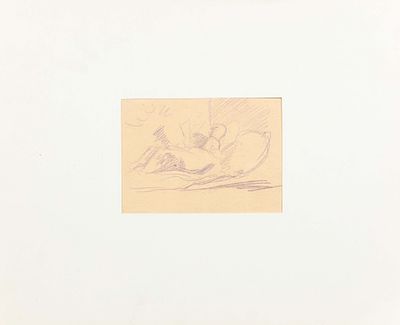 Синезубов Николай Васильевич (1891-1956). (?). Читающая на диване. 1940-е. Бумага, карандаш. 12 