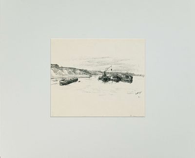 Митурич Петр Васильевич (1887-1956). Пейзаж с речными кранами. 1946. Бумага, автолитография. 24 