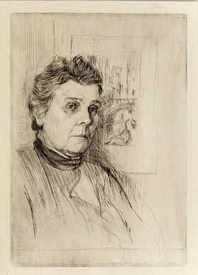 Данилова Валентина Васильевна (1906–1998). Женский портрет. Середина ХХ века. Бумага, офорт. 22 