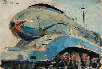 Яковлев Борис Николаевич (1890-1972). Этюд к картине "Советский транспорт". 1950. Картон 