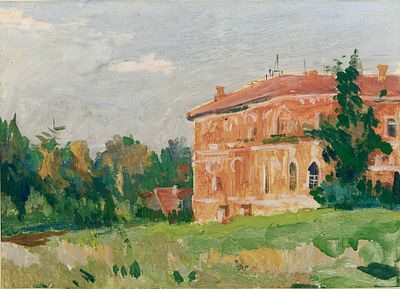 Кропивницкий Евгений Леонидович (1893-1979). В Царицыне. 1954. Картон, темпера. 25 х 34,5 см. 