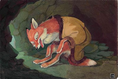 Репкин Петр Петрович (1915–1995). Лиса. Эскиз иллюстрации к диафильму "Лисичка со скалочкой". 1955.