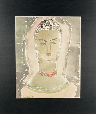 Софронова Антонина Федоровна (1892-1966). Портрет певицы Имы Сумак. Начало 1960-х. Бумага 