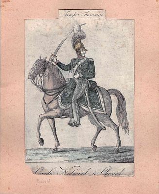 Поль-Андре Бассе (Paul Andre Basset) (1759-1829). Конный гвардеец. Конец XVIII века. Бумага 