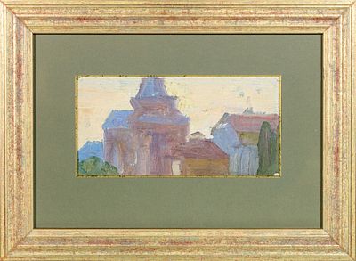 Константинов Иван Иванович (1887-1971). (?) Раннее утро. 1910-е. Холст, масло. 11 х 22,5 см. 
