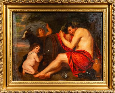 Неизвестный художник. Западная Европа. Спящий Вакх. Рубеж XVIII - XIX веков. Холст, масло. 47 х 