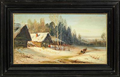 Козлов Юрий Николаевич (Середина XIX - начало ХХ века). Зимний пейзаж. Конец XIX - начало ХХ века. 