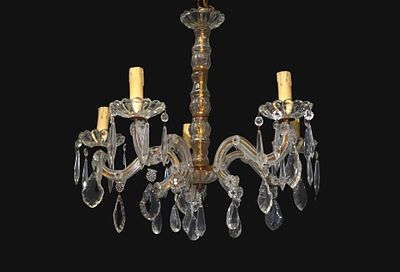Lampadario Maria Teresa a 5 luci in vetro di Murano, 20th century - Lampadario Maria Teresa a 5 