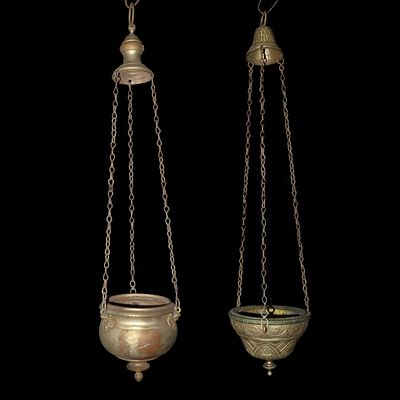 N&deg; 2 Lumiere portacandele, in gold metal - N&deg; 2 Lumiere portacandele, in gold metal H 60 L 14