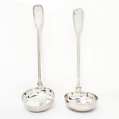 Coppia di mestoli in argento 800 gr. 506 punzone 800 su entrambi