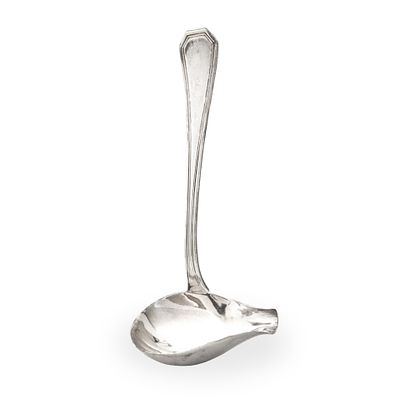 Piccolo cucchiaio da salsiera in argento 800 gr. 44 Punzone 800