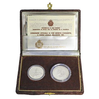 Dittico di monete d'argento a corso legale celebrative delle Universiadi di Zagabria, 1987 - Dittic 