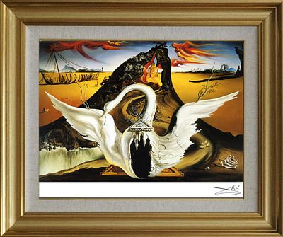 Salvador Dali color plate lithograph on paper. Approx 24x20 inches Custom framed and includes 