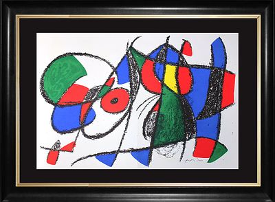 Joan Miro Hand Signed Original Lithograph. Joan Miro Original Lithograph Printed in the 1970's 