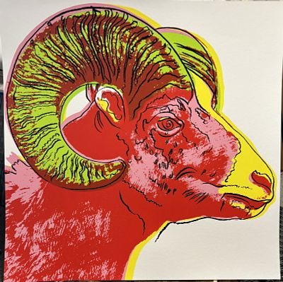 Andy Warhol The Ram Serigraph 38x38 inches. Andy Warhol Bighorn Ram. Serigraph Screen print and 