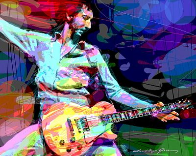 Pete Townshend Power Chord Original Mixed media on canvas by David Lloyd Glover. Mixed media on 