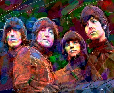 Rubber Soul The Beatles Original Mixed media on canvas by David Lloyd Glover. Mixed media on 