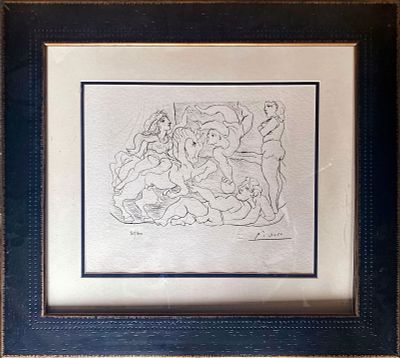 Pablo Picasso Lithograph with Museum stamp from 1956. Pablo Picasso Lithograph from 1990-1992 