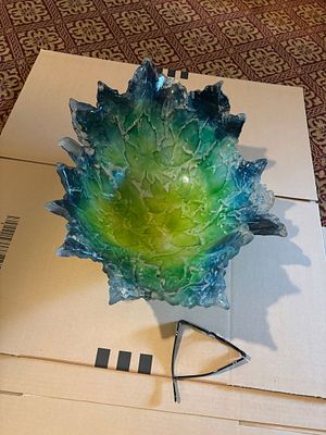 Amanda Brisbane Original Sand Casted Glass Bowl Sculpture Approx 28 inches. Amanda Brisbane Sand 