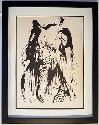 Moses and Monotheism Salvador Dali Serigraph 1973. Moses and Monothei 24xm Salvador Dali Signed 