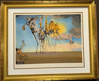 Salvador Dali Temptation of St. Anthony Lithograph Embossed Limited Edition Signed in the plate 
