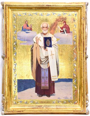 [Large]. Russian icon double-sided "Transfiguration of Jesus Christ. Saint Nicholas the 