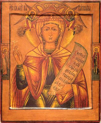 Russian icon "Saint Paraskeve". - Russia, 18th century. - 31,5x26 cm. Description: Tempera on 