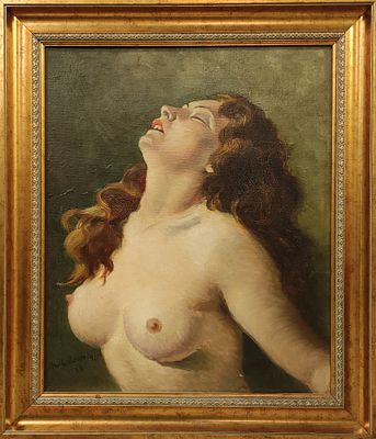 Михалович М. &laquo;Обнаженная&raquo; 1938 год. ШП25 Венгрия. Холст, масло. Размер 59,5х49 см. Михалович 