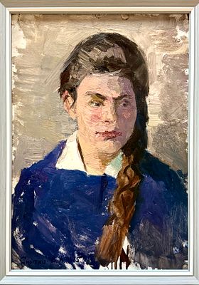 Снытко В.А. &laquo;Портрет девушки&raquo; 1965 год. Картон, масло. Размер 50х35 см. Снытко Владимир 