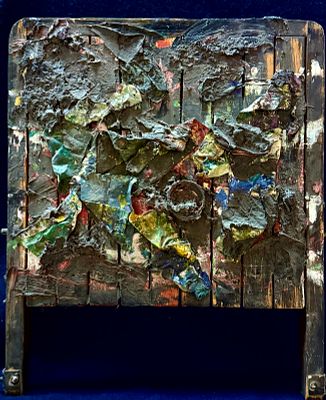 Наседкин Н.Н. "Композиция" 2001 год. ГЗ23 Дерево, масло, аппликация, смешенная техника. Размер 