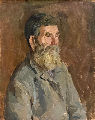 Подколзин А.А. "Портрет натурщика" 1980-е годы. МР23 Картон, масло. Размер 40х32 см. . Александр 