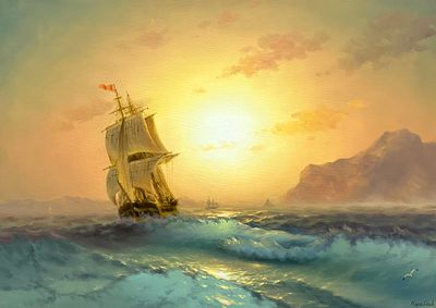 Кириллов С. "Утро на волнах" Холст, масло. Размер 50х70 см.