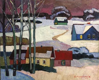 Киореску А.С. "Скандинавский мотив" 2025 год. Холст, масло. Размер 50х60 см. Подпись автора в 