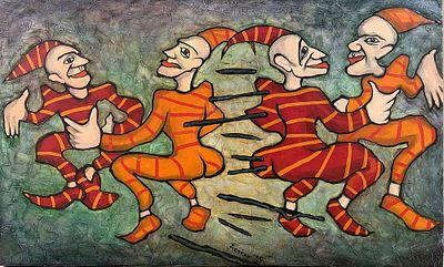 Пронин Арсен. &laquo;Арнаментальный танец&raquo; 1995 год. Холст, масло. Размер 90х150 см.