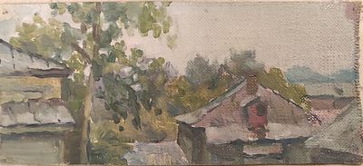 Рисунок ученика Михайлова А.М. ГЗ23 Холст без подрамника, масло. Размер 9х19,5 см. Михайлов 