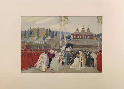 Винокуров А.В. Эскиз к фильму. АЛ23 Бумага, гуашь. Размер 9,5х13,5 см. Винокуров Александр 