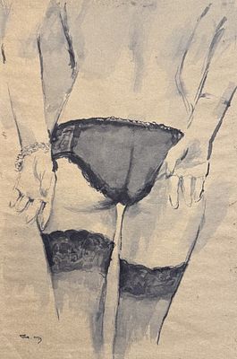 Свиридов С.А. "Чулочки" 2013 год. Размер 32х21 см. Подпись автора в левом нижнем углу. . Свиридов 