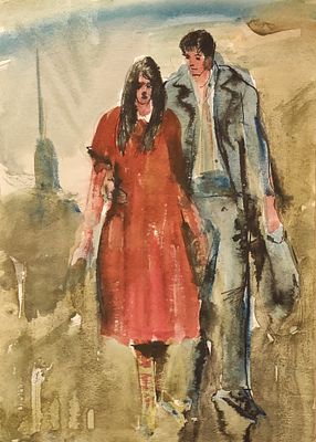 Беззубов Ю.И. 1970-е годы. Бумага, акварель, карандаш. Размер 30х27 см. Юрий Иванович Беззубов 