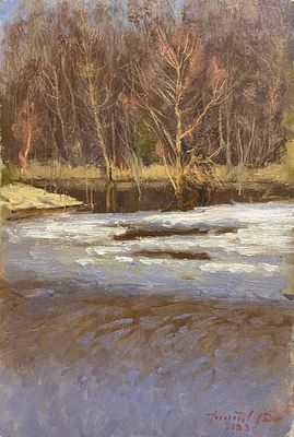 Гололобов Е.В. "Весна" 2023 год. МР23 Картон, масло. Размер 30х20 см. Гололобов Евгений 